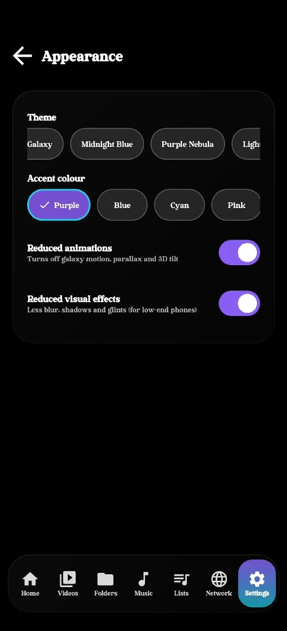 3dPlayer theme and appearance settings
